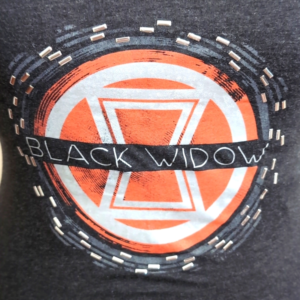 Marvel| Black Widow Grey Beaded Tank Top
